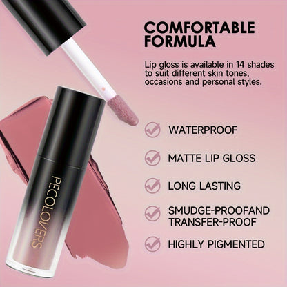 Maquiagem labial, 18 cores, brilho labial super matte,  longa duraçao.