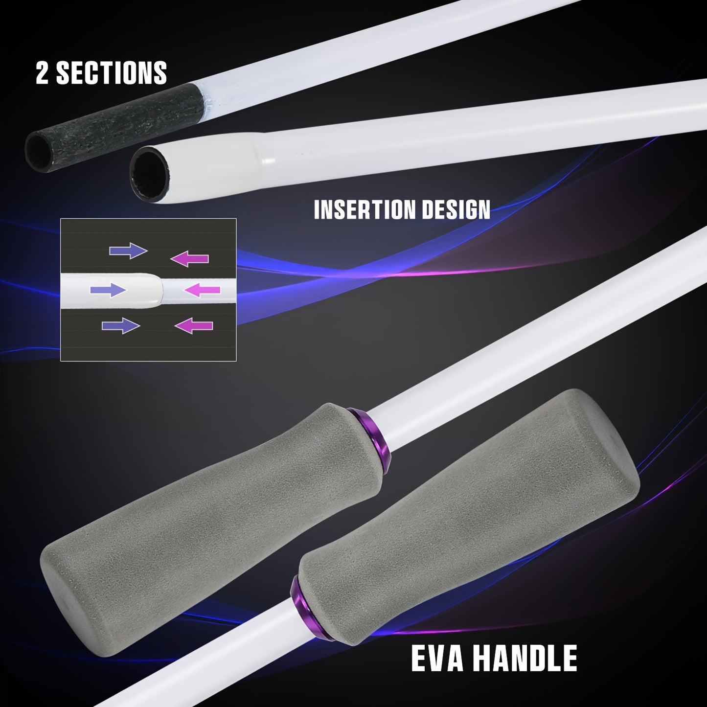 Vara de Pesca de 2 Seções 1,8 m/6 pés Vara de Carbono Duravél,Bonita com Cabo de EVA para Viagem, Pesca de Carpa e Robalo de Água Doce