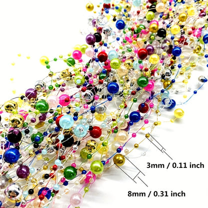 2 jardas 8 + 3 mm decoração de Natal linha de pesca contas corrente guirlanda