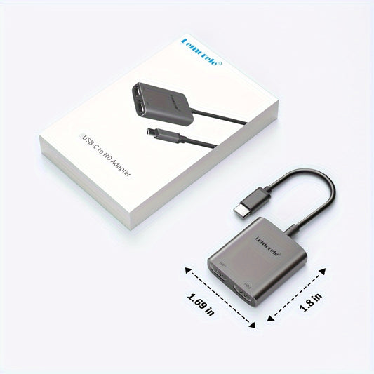 Hub adaptador HDMI duplo 4K 60 Hz com 2 portas USB.