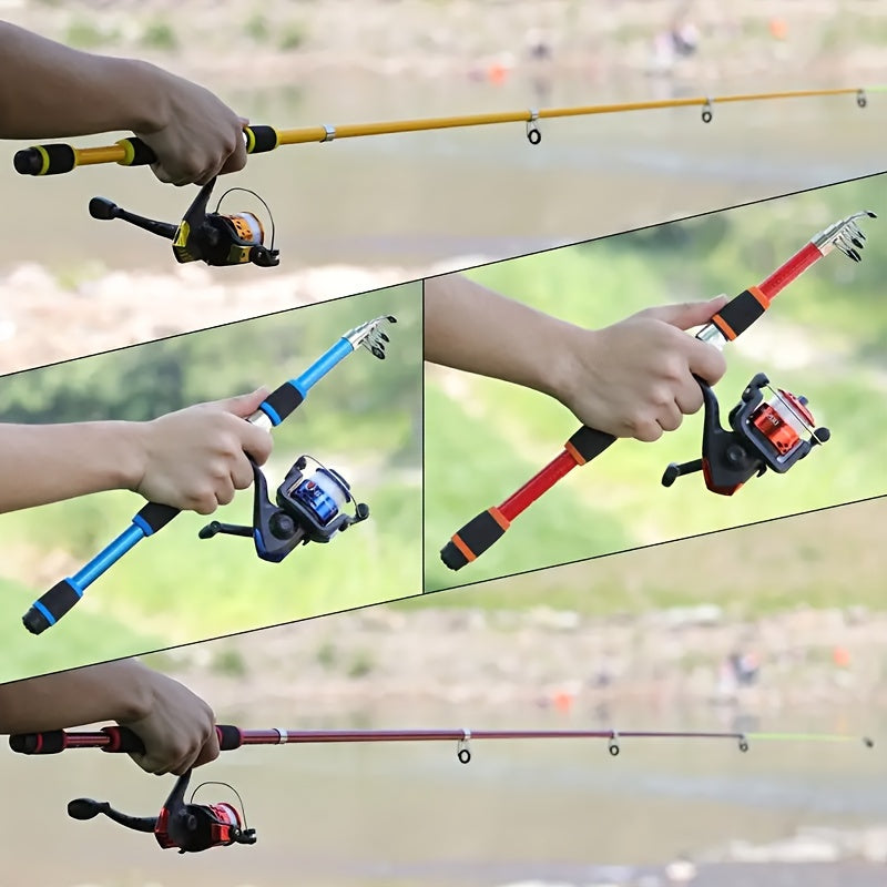 1 conjunto de kit de vara de pesca telescópica premium - portátil, durável e completo..
