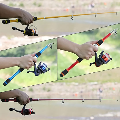 1 conjunto de kit de vara de pesca telescópica premium - portátil, durável e completo..