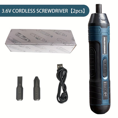 Conjunto de chaves de fenda elétricas sem fio de lítio de 3,6 V.