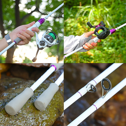 Vara de Pesca de 2 Seções 1,8 m/6 pés Vara de Carbono Duravél,Bonita com Cabo de EVA para Viagem, Pesca de Carpa e Robalo de Água Doce
