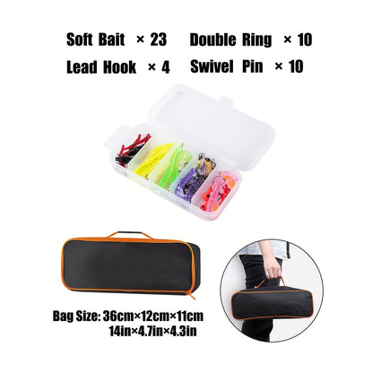 Kit combinado de vara de pesca telescópica portátil e carretel - 130 cm, isca incluída