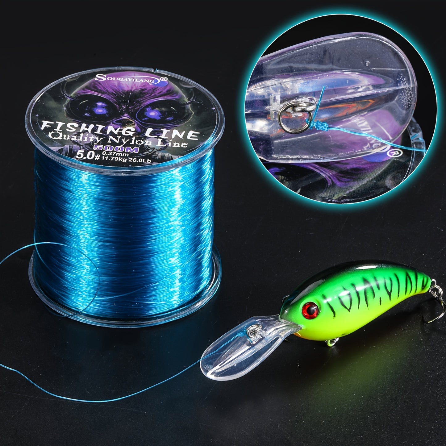 Linha de pesca de nylon ultradurável de 547 jardas/500 m da Sougayilang