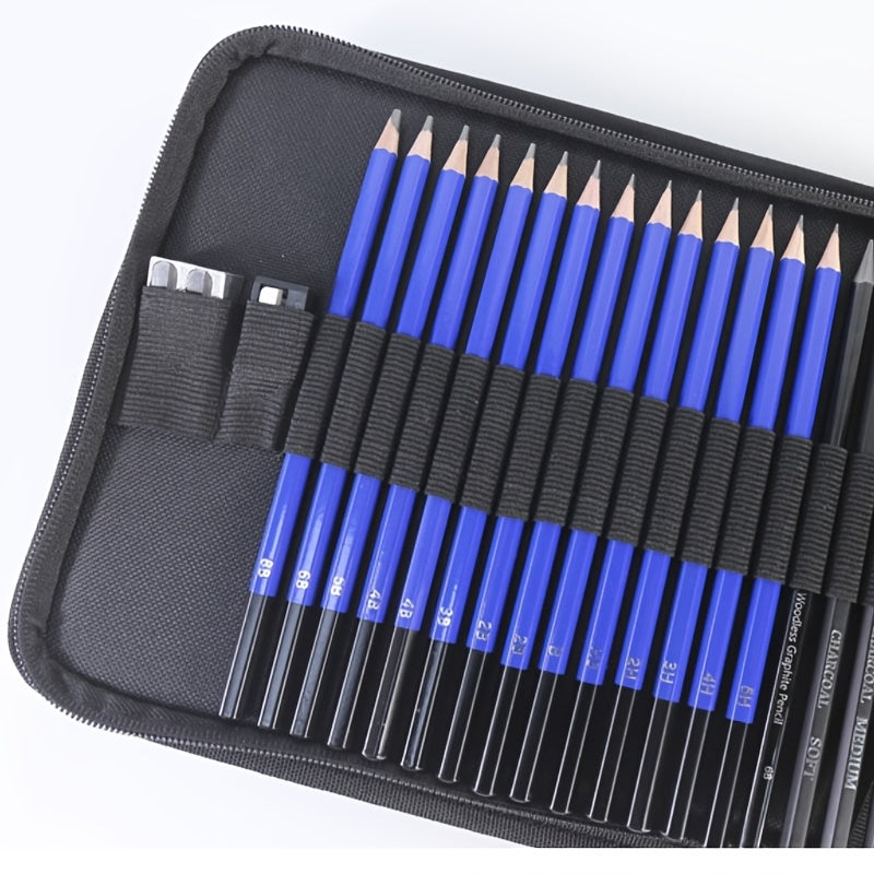 Conjunto de lápis de desenho Ultimate com 35 peças - Ferramentas premium