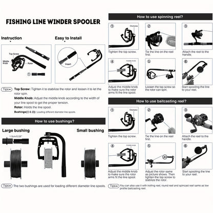 peça carretel de linha de pesca portátil, enrolador de linha compacto