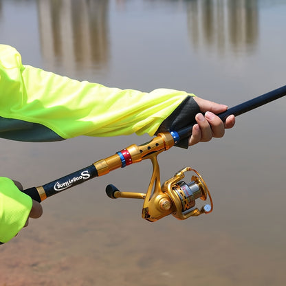 Conjunto de varas de pesca telescópicas de viagem de 1,8-3,6 m - portátil, leve, compatível com água salgada e água doce, combinação de carretel giratório com construção de carbono durável - ideal para viagens, iniciantes e experientes