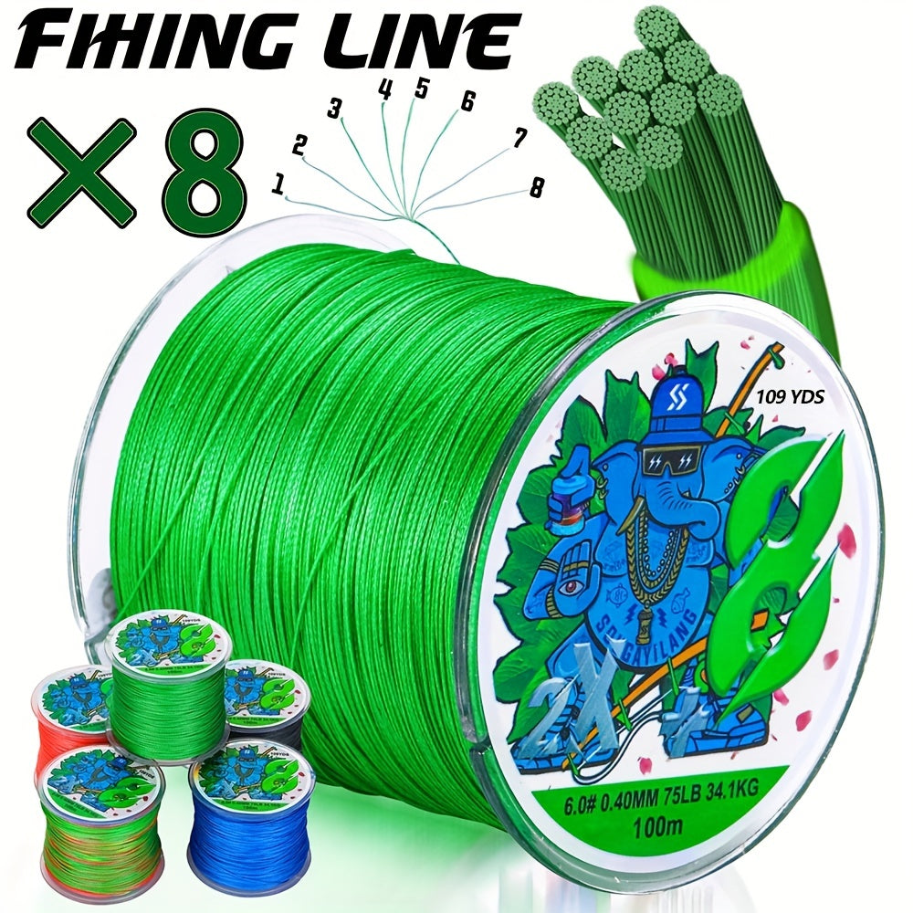Linha de pesca trançada de PE super-forte com 8 fios