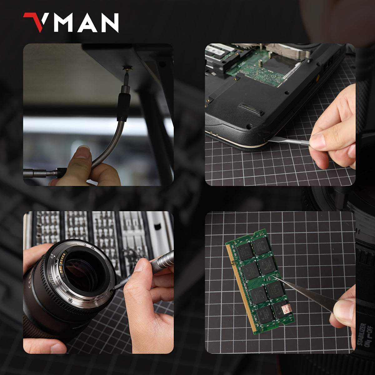 Conjunto de chaves de fenda de precisão 128 em 1, kit de chave de fenda magnética com eixo flexível, kit profissional de ferramentas de reparo magnético para computador, laptop, Xbox, console de jogos, ferramentas masculinas para presente