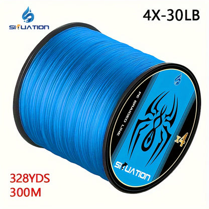 Linha de pesca trançada PE 300M/328YDS, forte e suave para arremessos longos,