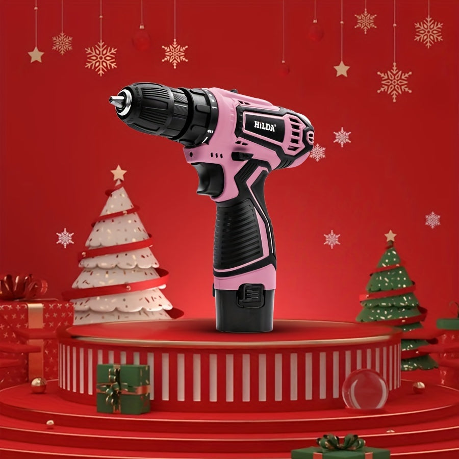 Conjunto de furadeira e parafusadeira sem fio rosa 12 V,