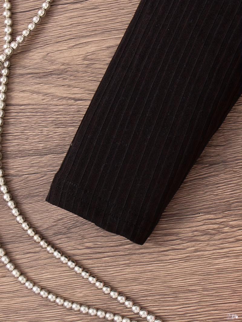 Conjunto de 2 peças de roupa feminina, doce e estilosa, blusa de manga comprida.