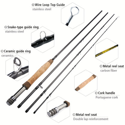 Vara de pesca com mosca Sougayilang 5/6WT em grafite