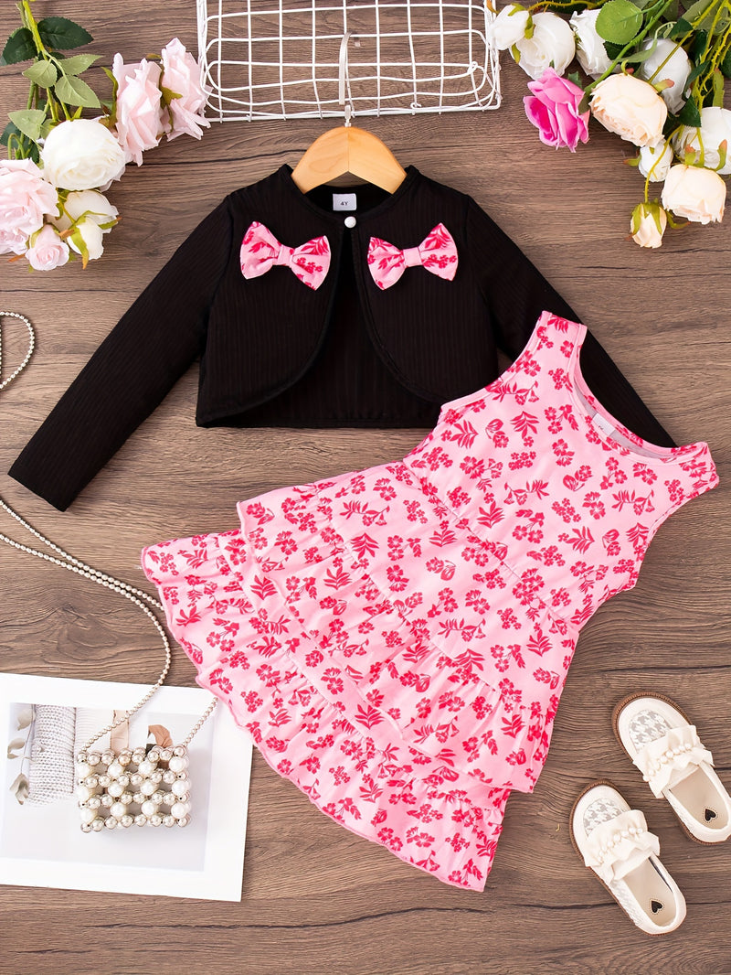 Conjunto de 2 peças de roupa feminina, doce e estilosa, blusa de manga comprida.