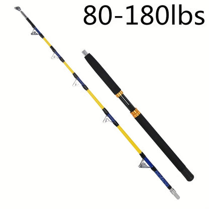 Vara de pesca de corrico de 2 seções - Vara de pesca de jigging lento em água salgada para garoupas, 80-180 libras/100-200 libras, 165 cm/5,4 pés de comprimento