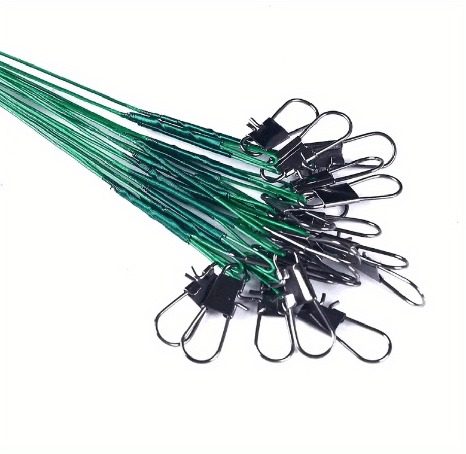 50/100pcs Linha de pesca de aço durável anti-mordida, peças e giratória
