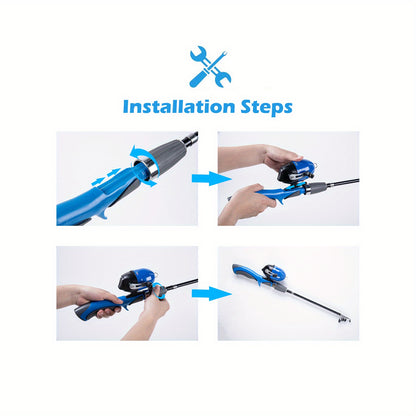 Kit combinado de vara de pesca telescópica portátil e carretel - 130 cm, isca incluída
