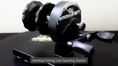 Enrolador de linha de pesca Easy Spool com estação de enrolamento de carretel giratorio