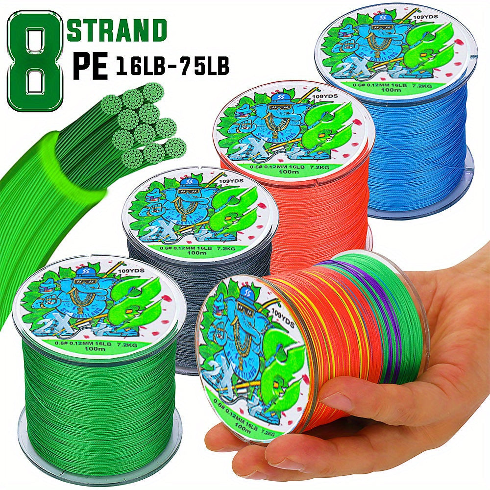 Linha de pesca trançada de PE super-forte com 8 fios