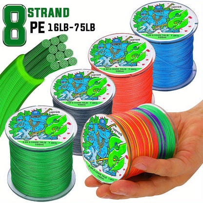 Linha de pesca trançada de PE super-forte com 8 fios