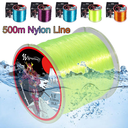 Linha de pesca de nylon monofilamento premium Sougayilang 4X, 500 m/546 jardas,