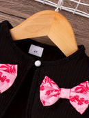 Conjunto de 2 peças de roupa feminina, doce e estilosa, blusa de manga comprida.