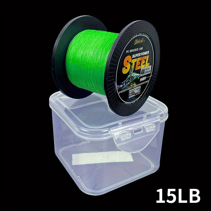 Linha de pesca trançada de PE ultradurável de 4 fios 457M/500YDS de 10 a 100 libras