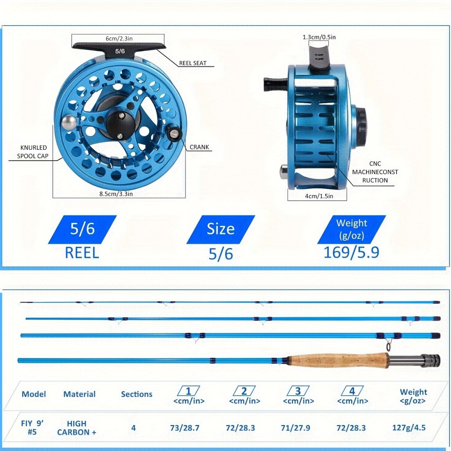 ougayilang Kit de iniciação para pesca com mosca padrão com bolsa