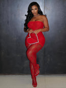 Conjunto de 2 peças para mulheres, transparente, renda, top.