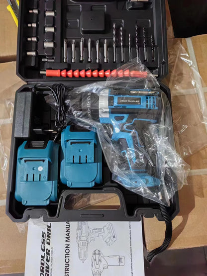 Parafusadeira Furadeira 12V 18V 21V 26V 36V 2 Baterias Com Maleta Completo.
