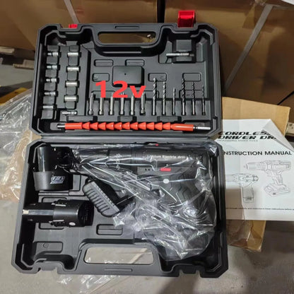 Parafusadeira Furadeira 12V 18V 21V 26V 36V 2 Baterias Com Maleta Completo.