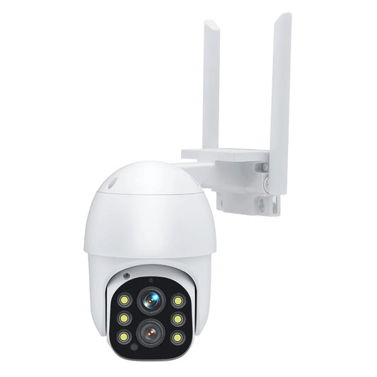 Câmera de segurança CCTV interna e externa sem fio WESECUU 3.0MP 10X Zoom PTZ Wifi IP Rastreamento automático Lente dupla