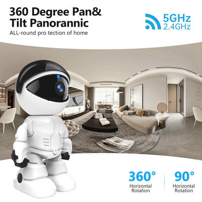 Câmera IP WESECUU Smart Robot 1080P WIFI Robert Network CCTV HD Monitor de bebê Controle remoto Câmera de segurança residencial