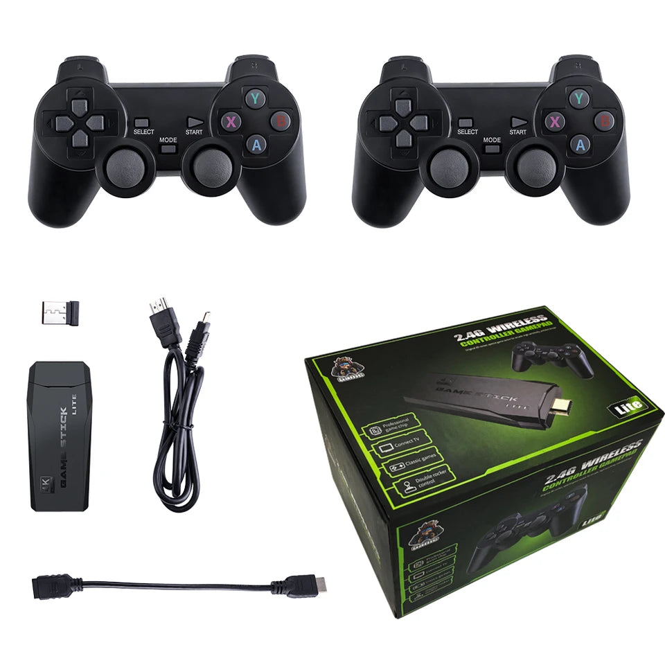 Game Stick 4K HD TV Construído em 20000 jogos Console de videogame com controle sem fio Console de jogos .