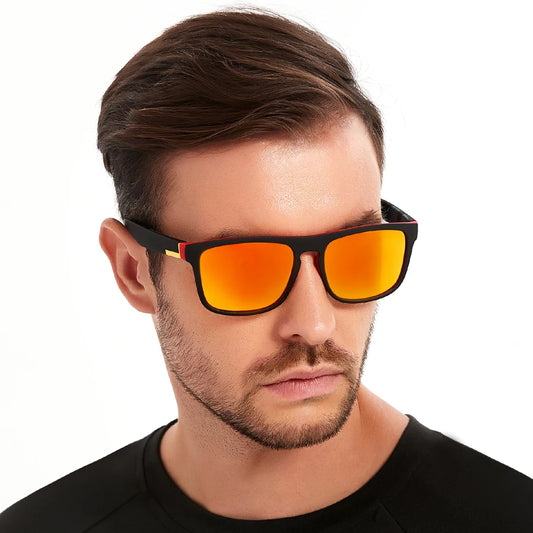 Óculos de sol esportivos quadrados vintage da moda, masculinos e femininos