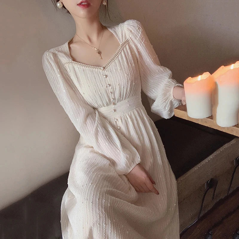 Vestido midi vintage feminino para festa, elegante, decote em V.