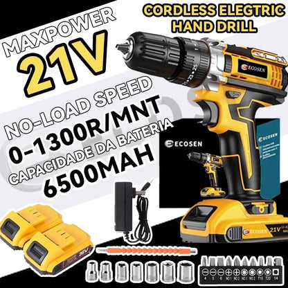 Furadeira Parafusadeira Bivolt C/maleta 2 Bateria  Electric Drill.
