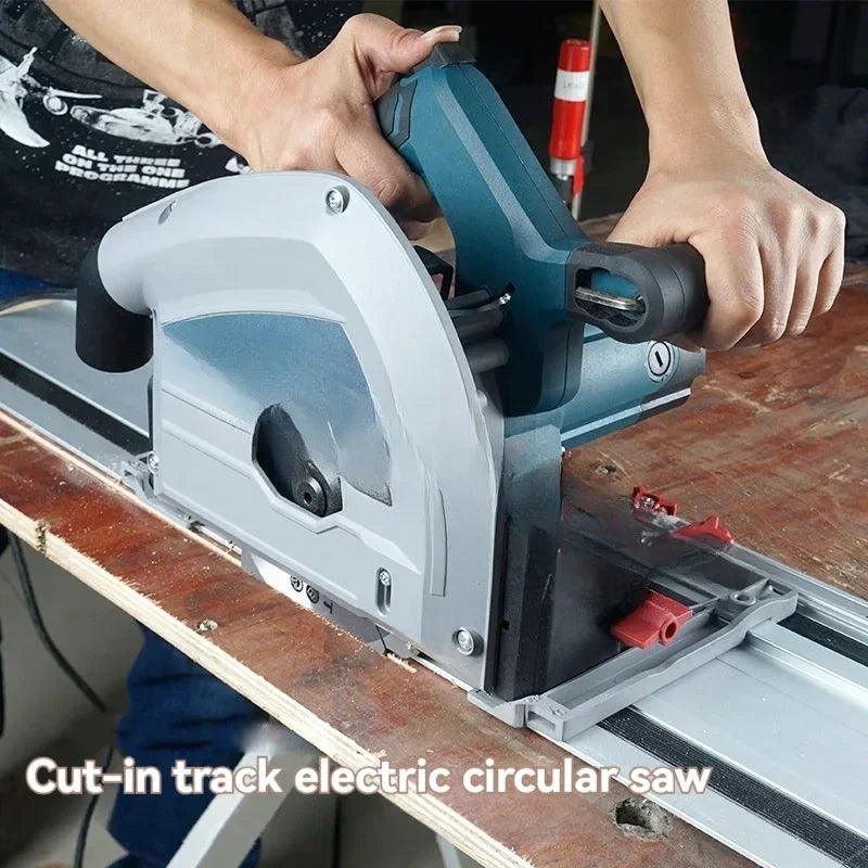 Serra circular elétrica multifuncional, guia portátil para posicionamento de tábuas.