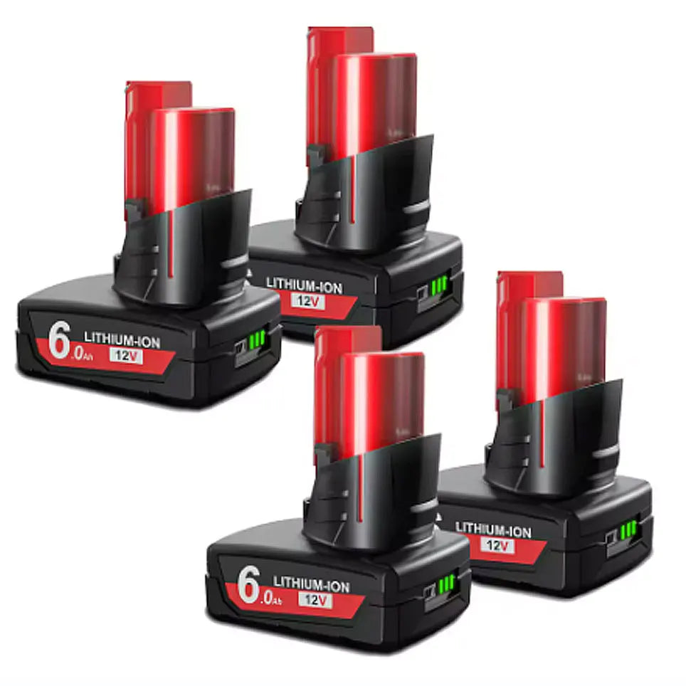 bateria Milwaukee M12 de 6,0 Ah e 12 V com luz recarregável