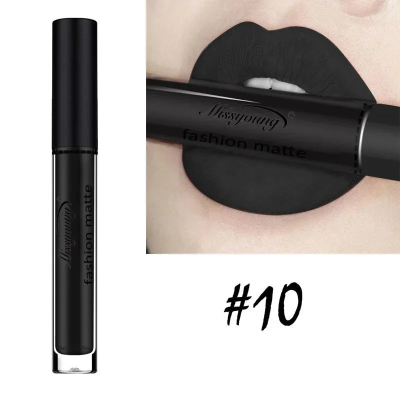 Batom Marrom Nude Chocolate Cor Batom Líquido Brilho Labial.