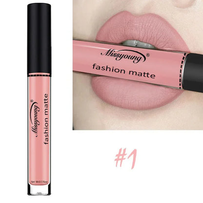 Batom Marrom Nude Chocolate Cor Batom Líquido Brilho Labial.