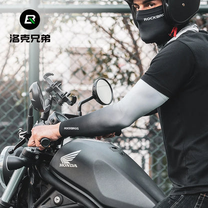 Mangas de braço ROCKBROS de seda para ciclismo, proteção solar