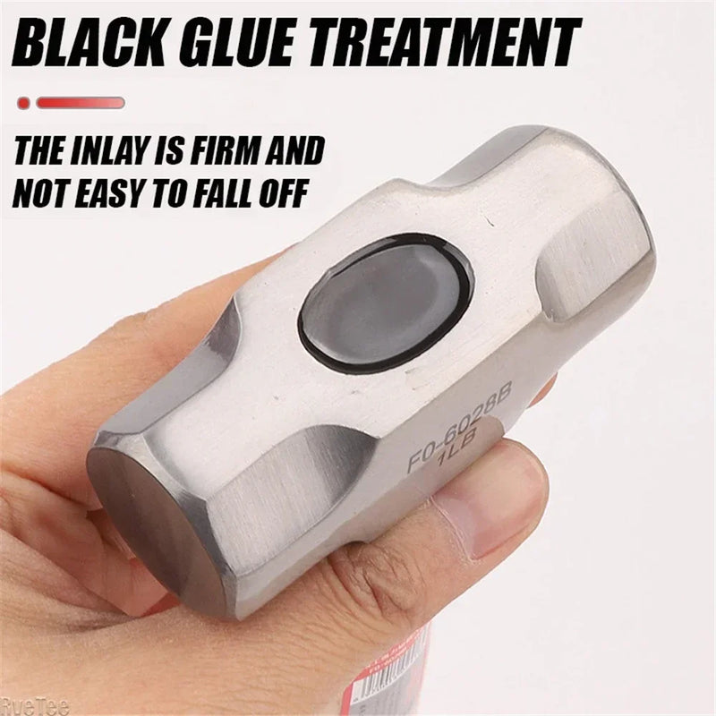 Mini martelo de cabeça redonda e plana, martelo de encaixe, madeira maciça