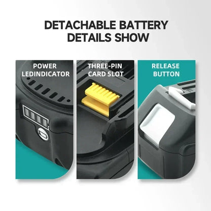 Bateria Makita,de 18 V 6 Ah, com indicador de bateria, bateria recarregável.