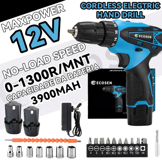 Furadeira Parafusadeira Bivolt C/maleta 2 Bateria  Electric Drill.