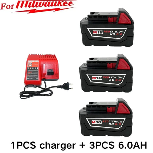 bateria Milwaukee, 6,0 Ah, carregador.