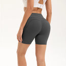 Shorts esportivos respiráveis de verão 2025 para mulheres, fitness, cintura alta,