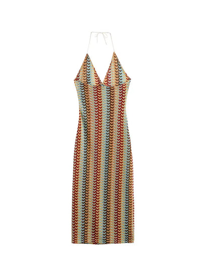 Vestidos de verão com decote em V profundo para mulheres, sensuais, cintura alta, sem mangas, costas nuas